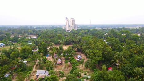 Indigene-Dorfhütten-Häuser-Tiefen-Wald-Von-Bangladesch-Luft-Dschungel-Vegetation