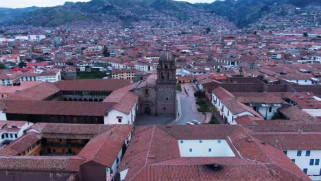 Full-hd-Daytime-drone-hyperlapse-of-Qorikancha-from-Cusco,-Peru