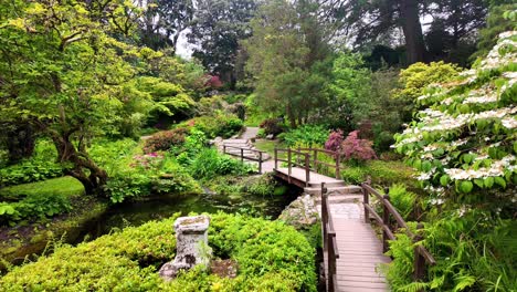 Irlands-Epische-Orte,-Wunderschöner-Gewundener-Pfad-Und-Brücken-Durch-Den-Japanischen-Garten-In-Powerscourt-Wicklow
