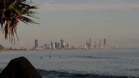 28-Jan-2023---View-of-Surfers-Paradise-from-Burleigh-Heads-sunrise-on-the-Gold-Coast,-Queensland,-Australia