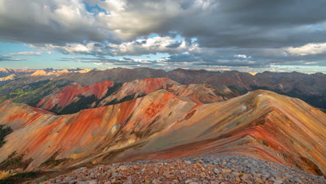 Zeitraffer,-Red-Mountain-Pass,-Colorado,-USA,-Malerische-Landschaft,-Hügel-Und-Gipfel