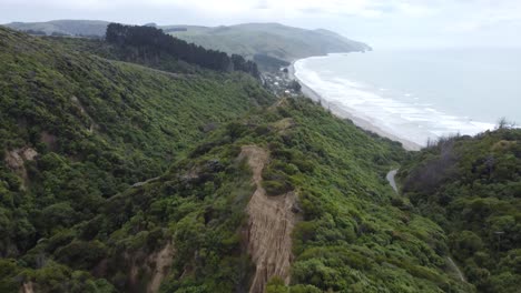 Drohnenansicht-Der-Cathedral-Cliffs-Und-Des-Ozeans-In-Neuseeland