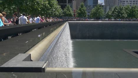 New-York-Twin-Towers-Memorial-Fountain-water-over-Lt-wall