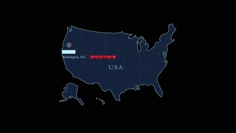 Blue-stylized-USA-map-with-Washington-d