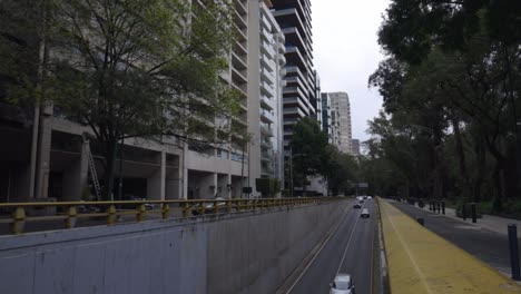 Urban-Traffic-street-passageway-for-cars-in-Mexico-City,-Mexico-capital-city