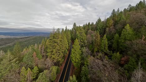 Flying-over-a-road-in-Northern-California