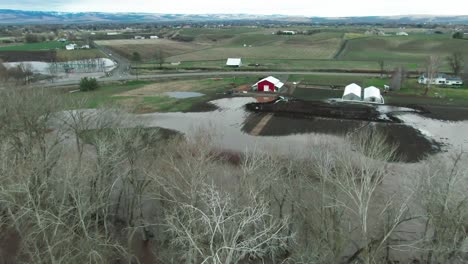 Aerial-footage-of-flooded-farmland-in-Washington-state