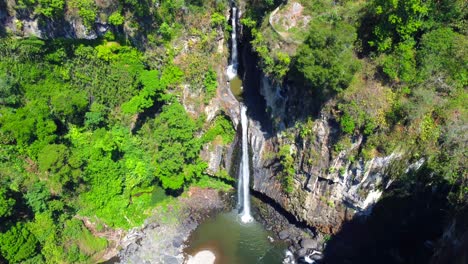 beautiful-aerial-view-with-drone-on-waterfall-Texolo-nearly-the-magic-town-of-Xico,-Veracruz,-Mexico