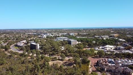 City-of-Joondalup-aerial-view-over-Lakeside-Drive-with-ocean-background