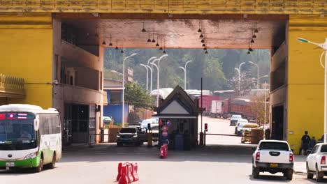 Laos,-Boten-International-border-checkpoint-facade-in-the-Chinese-Laotian-special-economic-zone