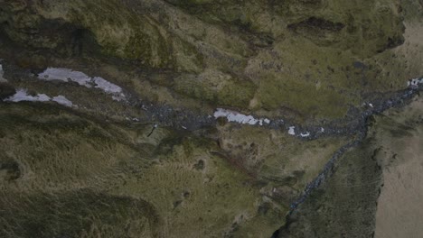 Aerial-top-view-over-natural-textures-and-patterns-of-the-Icelandic-mountain-terrain