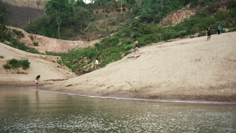Multiple-Local-Laos-Children-near-the-Mekong-River-Running-and-Playing