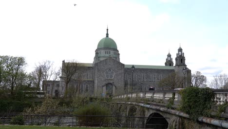 Galway-Cathedral-over-Bridge-Pan-Right-Slow-Mo