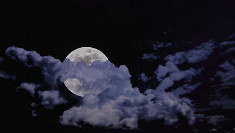 Timelapse-of-the-rising-moon-against-the-starry-sky-obscured-by-passing-clouds