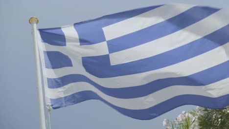 Slow-motion-close-up-shot-of-the-Greek-flag-flapping-in-the-wind